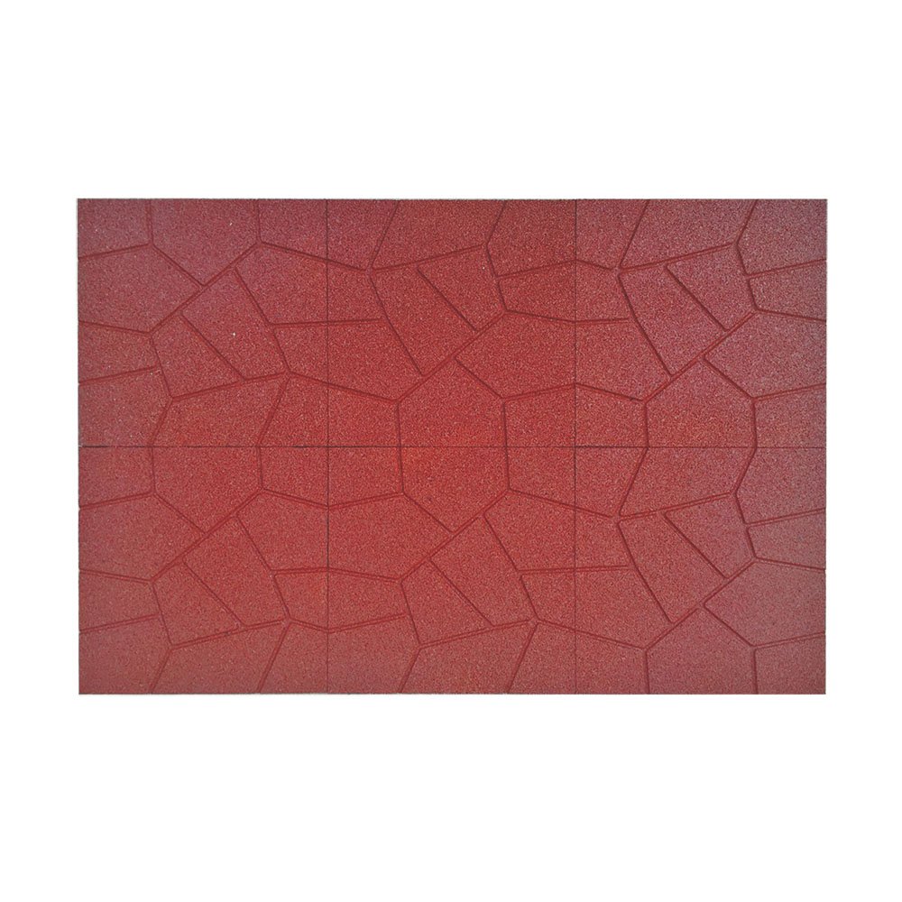 RevTime Dual-Side Garden Rubber Paver 16"x16" for Patio Paver, Step Stone and Walk Way, Safety Rubber Tile Red (Pack of 6) Flooring Materials - image 4 of 7