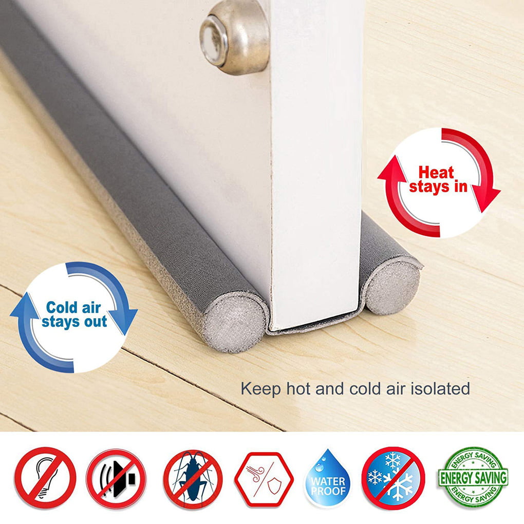 Wustrious 1pcs Door Seam Bottom Seal Door Draft Stopper Soundproof Dust-Proof Strip Draft Excluder Noise and Fumes Stopper 95cm