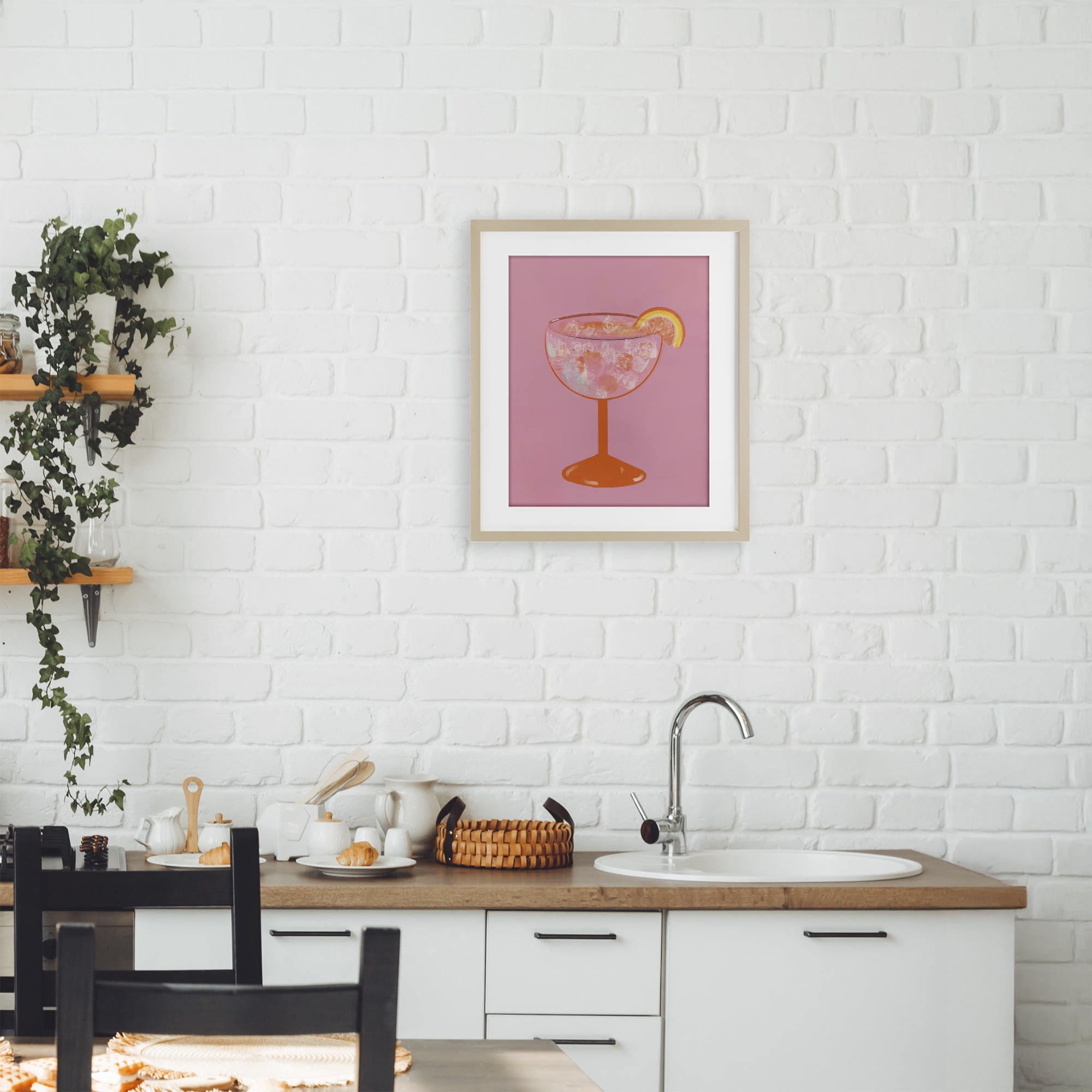 Stupell Industries Paloma Glass over Pink Birch Framed Print Under Glass, design by Robin Maria