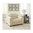 thumbnail image 2 of Bowery Hill Modern Leather Power Recliner with Headrest in Beige, 2 of 7