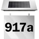 thumbnail image 5 of Número de casa iluminado de acero inoxidable con 4 luces LED y energía solar, color blanco, 5 of 5