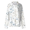 thumbnail image 7 of Womens Button Down Shirts Loose Fit Long Sleeve Collared Blouse Casual V Neck Tops Outfits White S, 7 of 7