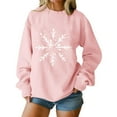 thumbnail image 2 of Craaazy Women's Casual Christmas Crew Neck Long Sleeve Pullover Tops Fashion Fall Winter Sweatshirts Comfortable Blouses Gifts, 2 of 5
