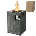 thumbnail image 1 of Costway 16" Square Outdoor Propane Fire Pit w/Lava Rocks Waterproof Cover 30,000 BTU, 1 of 10