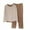 Khaki, variant on Fengactive Womens Pajama Set Sherpa Fleece Striped Top Elastic Waist Solid Pants 2 Piece Lounge Sleepwear Set