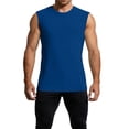 thumbnail image 2 of Pafei Tyugd Muscle Tank Tops for Men Cozy Casual Athletic Sleeveless T Shirts Big and Tall Crew Neck Gym Shirt Blue 2XL, 2 of 7