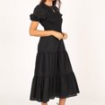 thumbnail image 3 of Vestido largo elegante para mujer Vestido túnica de gasa Cuello redondo Color sólido Traje diario FLhrweasw Nuevo, 3 of 7