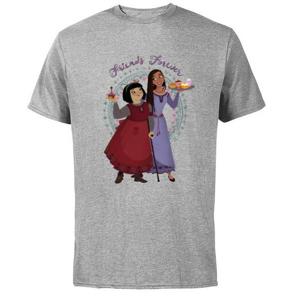 Disney Wish Asha and Dahlia Baked Treats Friends Forever - Short Sleeve Cotton T-Shirt for Adults - Customized-Athletic Heather