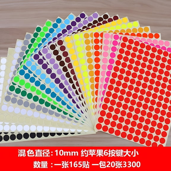 CCOCC Colored Dot Stickers for Decoration Assorted Colors Self Adhesive 20 Sheets