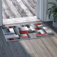 thumbnail image 3 of Emma + Oliver 2x3 Modern Cubist Olefin Accent Rug in Gradient Shades of Black, Gray and Red with Natural Jute Backing, 3 of 7