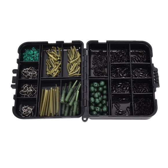 Kit de aparejos de pesca de carpas (421 piezas/caja), incluye cebo boilie, tornillo de conexión, manguitos giratorios y anzuelo.
