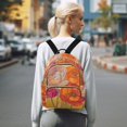 thumbnail image 7 of FORMRS Mini Backpack Purse for Women Travel Daypack Casual Shoulder Bag, Orange Abstract Floral, 7 of 7