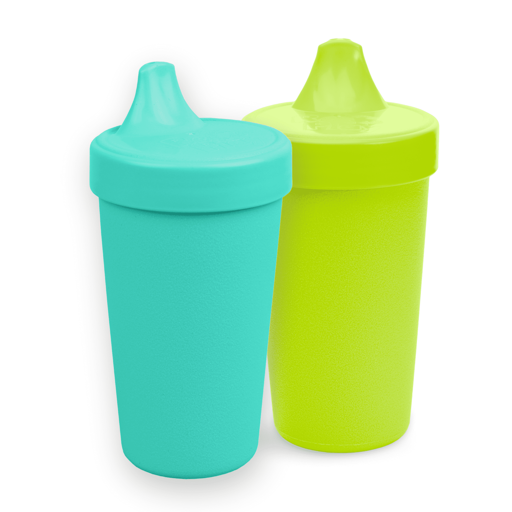 Re-Play No-Spill Sippy Cups, 2-Pack, Aqua/Lime, Recycled Plastic