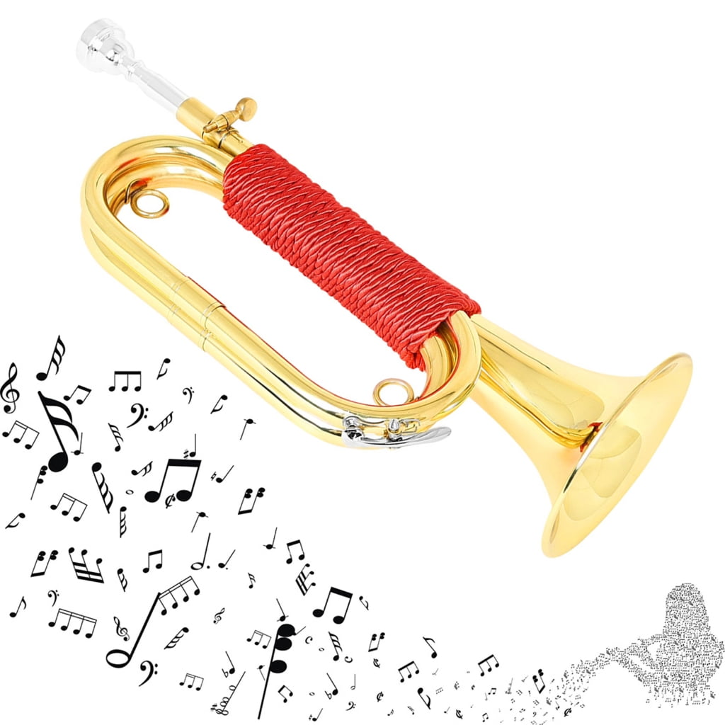 Metal Militaries Cavalry Bugle Trumpet Portables Cavalry Trumpet Brass Instrument