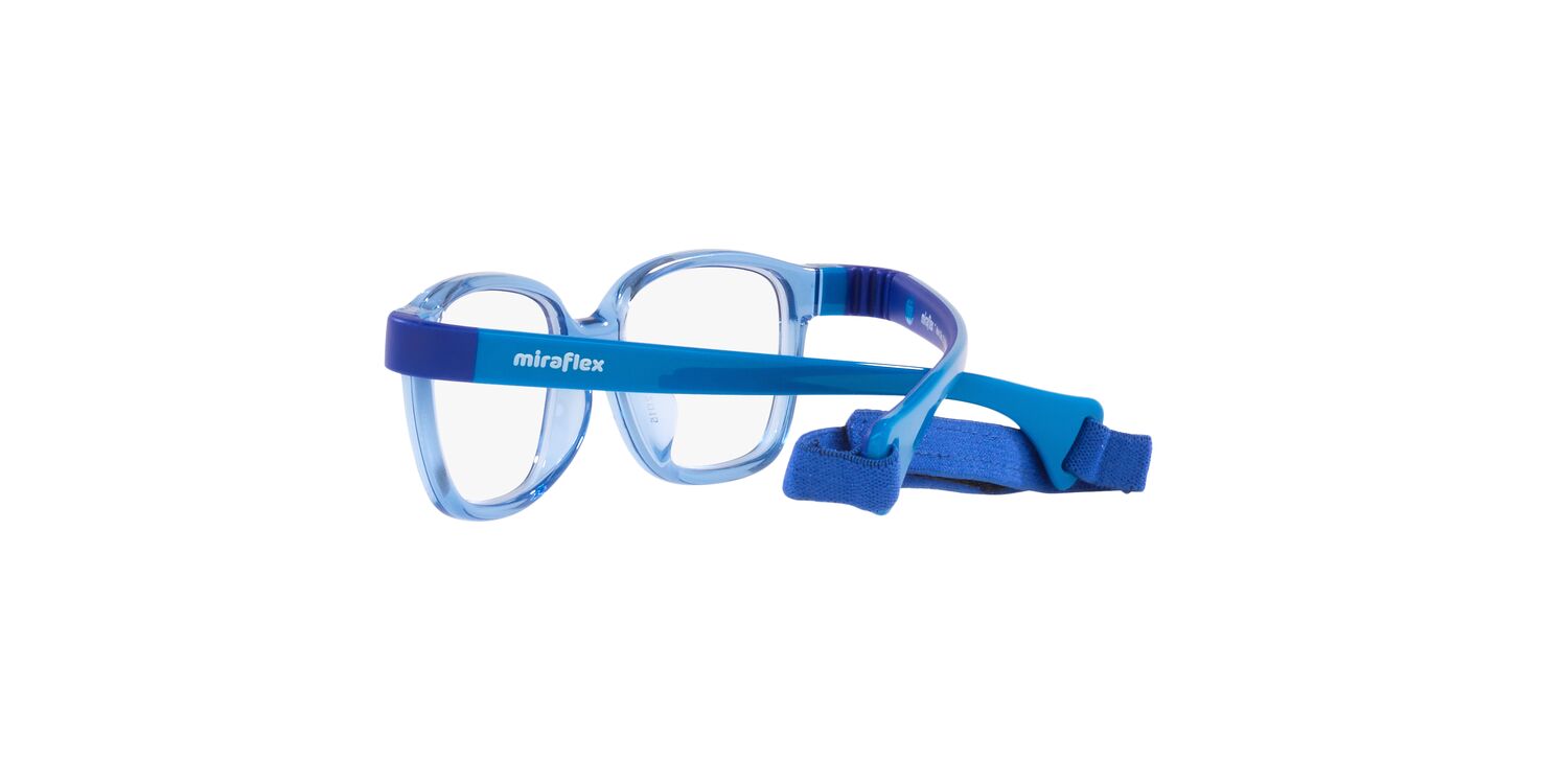 Miraflex Youth Eyeglasses 0MF4002 Flexible & Safe with Case & Headband, Light Blue, 42mm