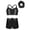 Black, variant on Kids Girls Sequin Dance Set Sparkle Hip Hop Jazz Dance Tops and Shorts Modern Dancing Outfits Black 8
