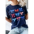 thumbnail image 3 of Cute Round Neck Graphic T-Shirt: Blue Bowknot Print Design, 3 of 9