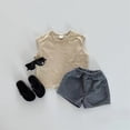thumbnail image 5 of Kids Shorts Kids Classic Solid Denim Shorts Summer Breathable Soft Black 18-24 Months, 5 of 5