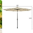thumbnail image 3 of Costway Parasol de Marché pour Patio 10 Pieds à DEL Solaires, Ombrage, Inclinaison Réglable, Manivelle, Beige, 3 of 8