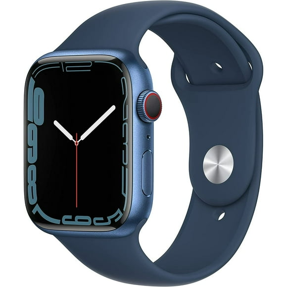 Pre-Owned Apple Watch Series 7 45mm GPS + Cellular Unlocked - Blue Aluminum Case - Blue Sport Band (2021) - Refurbished - Good