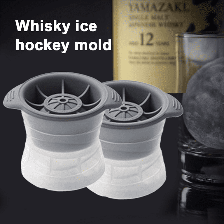 Sohindel Whiskey Ice Ball Maker & Silicone Ice Cube Molds for Cocktails, Scotch and Bourbon - Grey, Gray
