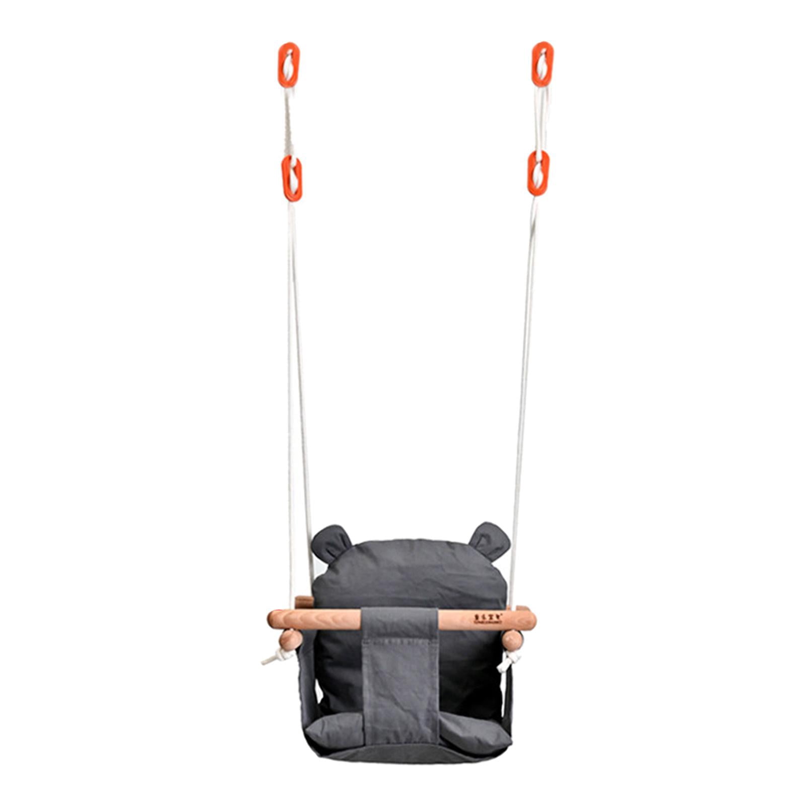 Canvas Baby Swing Seat High Back with Adjustable Chains Hanging Swing Seat Baby Swings for Indoor Playground Babies Toddlers