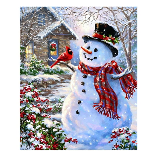 AUNMAS DIY Handcraft Diamond Painting Picture Christmas Santa Claus Snowman Rhinestones Paintings 30x40cm para la decoración del hogar(1#) EOTVIA No