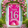 thumbnail image 6 of Pink Glittery Happy 16 Birthday Backdrop Banner Party Decoration Background for Birthday Party Celebrations Photography Props Event Decorations, 6 of 8