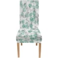 thumbnail image 3 of Abstract Turquoise Parsons Chair Slipcovers 6 Pack Abstract Leaves in Turquoise Gray and White Colors Natural Texture Spandex Super Fit Stretch Removable Washable Kitch, 3 of 5