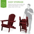 thumbnail image 4 of YEXJ Folding Adirondack Chair Outdoor Wooden Accent Furniture Fire Pit Lounge Chairs for Yard, Garden, Patio w/ 350lb Weight Capacity-Deep Red, 4 of 9