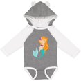 thumbnail image 3 of Inktastic Cute Little Mermaid, Orange Hair, Purple Sea Star Girls Long Sleeve Baby Bodysuit, 3 of 5