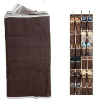 INTBUYING Brown 24 Pocket Over the Door Hanging Organizer Rack Shoe Toys Storage Fabric
