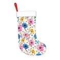 thumbnail image 2 of Balery Rose Flowers Pattern Christmas Stockings with Initials, 18" Large Knit Christmas Stocking,Xmas Stocking for Kids, Holiday and Family Stocking, 2 of 7
