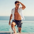 thumbnail image 4 of Men White Linen Shirts Casual Short Sleeve Button Down Shirts Summer Beach Hawaiian Shirt with Pocket, 4 of 10