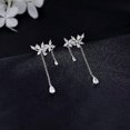 thumbnail image 3 of BR Pendientes elegantes con borlas de cristal para mujeres y adolescentes, 3 of 5