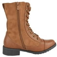 Forever Women Shoes Combat Army Style Boots Lace Up Side Zipper Booties