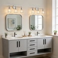 thumbnail image 3 of Deyidn 3-Light Nickel Bathroom Vanity Light, 22 inch Modern Wall Sconce with Clear Cone Glass Shades for Bath, Powder Room, Mirror Lighting, 3 of 9