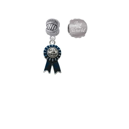Silvertone Best in Show Blue Ribbon Joy to the World Charm Beads (Set of