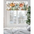 thumbnail image 3 of Fall Thanksgiving Kitchen Valances for Windows Orange Green White Pumpkin Valance Curtains&nbsp; for Kitchen /Living Room/Bedroom/ Bathroom Decor, 42"x12 " ,Rod Pocket 1 Panel, Retro Leaf, 3 of 7