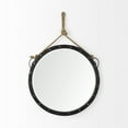 thumbnail image 2 of Mercana Pendula 27" Round Metal Frame Mirror in Black, 2 of 7