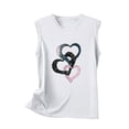 thumbnail image 5 of Jewelreauty Women Crew Neck Tank Tops Casual Sleeveless Cute Heart Print T-Shirts Summer Loose Lightweight Tee (XL, E White), 5 of 5