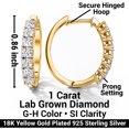 thumbnail image 2 of Shop LC 925 Sterling Silver Lab Grown Diamond Hoop Earrings for Women, 2 of 6