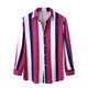 thumbnail image 1 of Top de camisa a rayas de manga larga con cuello levantado y bolsillo lateral único para otoño e invierno para hombre Pompotops  oipoqjl50885, 1 of 9
