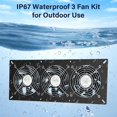 thumbnail image 4 of Fanspex Kit de 3 ventiladores solares de 25 W, ventilador de escape con panel solar para gallinero al aire libre, invernadero y cobertizo, entrada o escape de aire para refrigeración IP67, resistente, 4 of 8