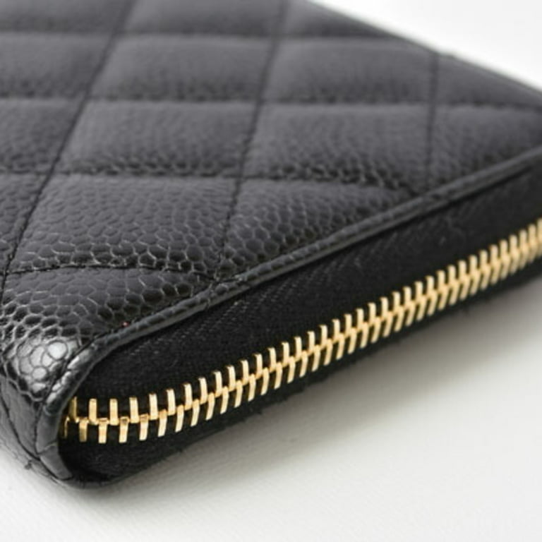 Chanel Black Caviar Leather Quilted Wallet On Chain WOC Crossbody Bag w/  Receipt For Sale at 1stDibs