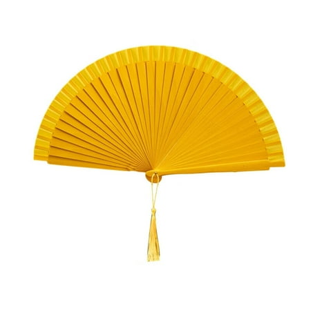 

OCUhome Folding Fan Exquisite Not Easily Scattered Smooth Opening Stage Performance Dance Fan with Tassel Party Supply