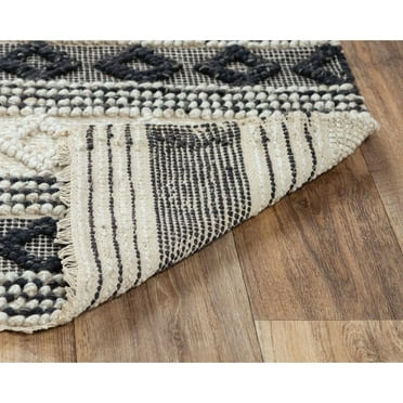 Alora Decor Sun 5'  x 7'6" Geometric/Stripe Ivory/Blue Woven Area Rug