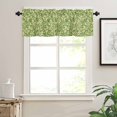 thumbnail image 7 of Daisy Beige Silhouette Kitchen Curtains and Valances Set, Retro Classic Green Backdrop Rod Pocket Window Valance 18 Inch Window Curtain Panels for Living Room Bedroom Laundry, 27.5x24in, 3 Pieces, 7 of 7