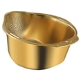 thumbnail image 1 of Colador para lavar arroz, tazón de acero inoxidable resistente para zanahorias, tomates y frijoles. Oro, 1 of 9