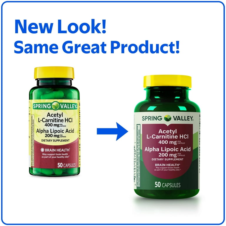 Spring Valley Acetyl L-Carnitine HCI 400 mg + Alpha Lipoic Acid